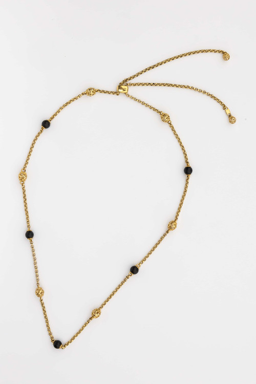 Колье из лимонного золота c ониксом