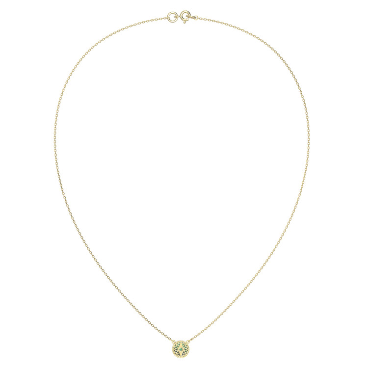 Колье из лимонного золота c бриллиантами и малахитом